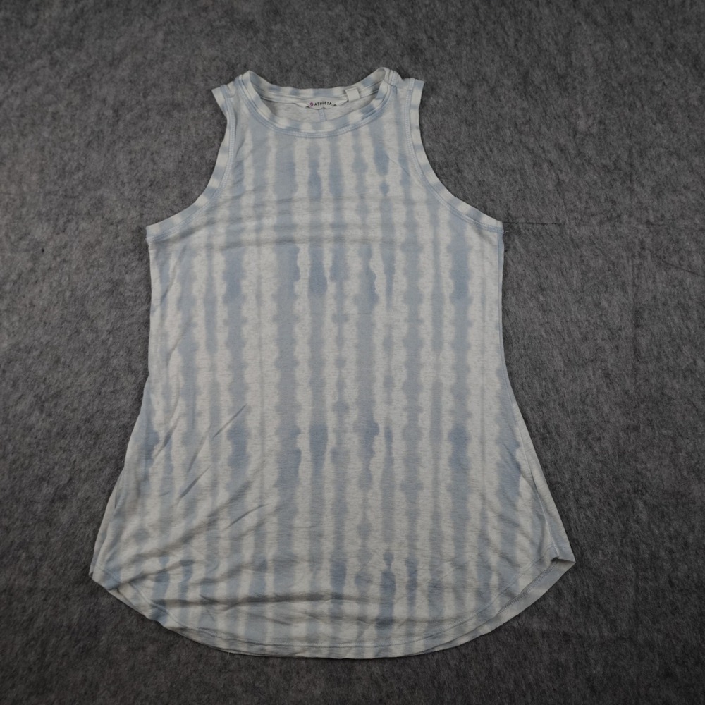 Athleta Top Women XXS Blue Tie Dye High Neck Modal Sleeveless Tank
